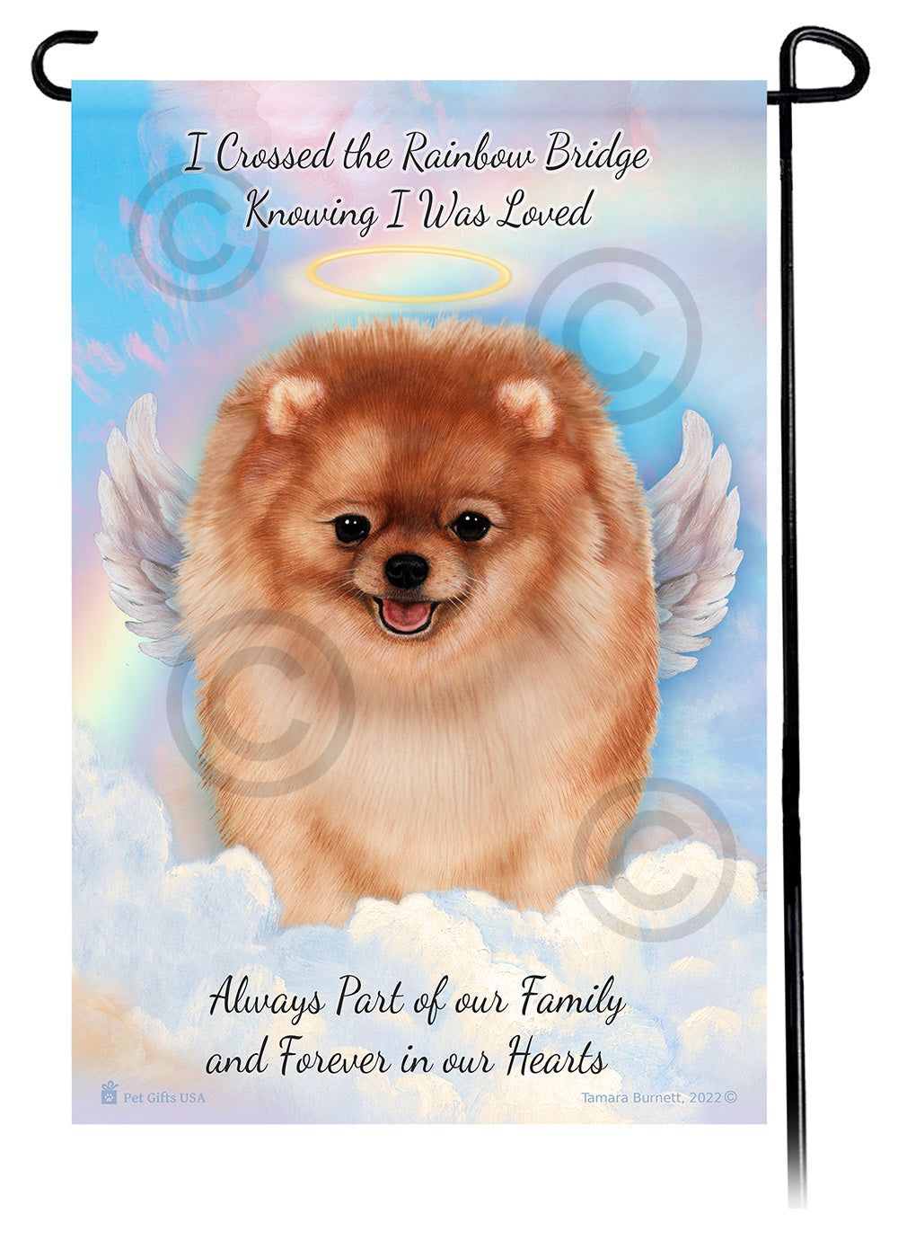 Pomeranian Memorial - Garden Flag