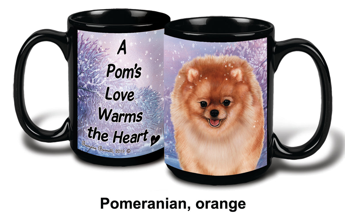 Pomeranian Orng Winter Mug 15 oz