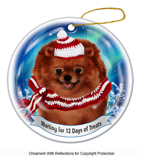 Pomeranian Red Ornament