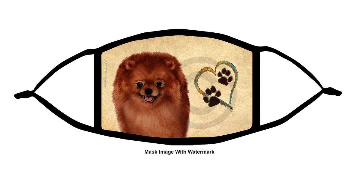 Pomeranian (Red) Face Mask