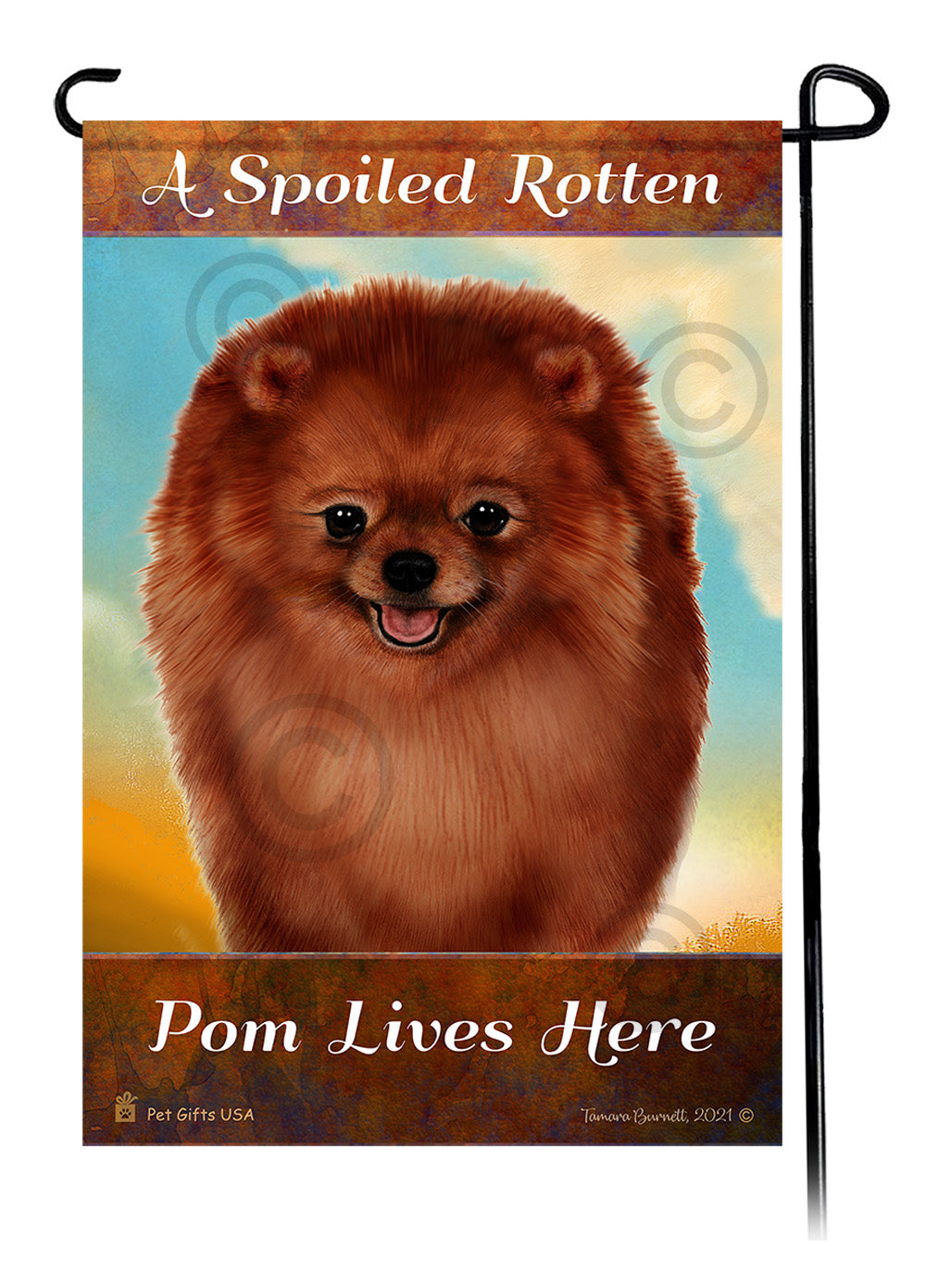 Pomeranian Spoiled Rotten - Garden Flag