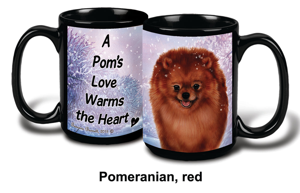 Pomeranian Red Winter Mug 15 oz