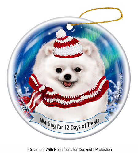 Pomeranian White Ornament