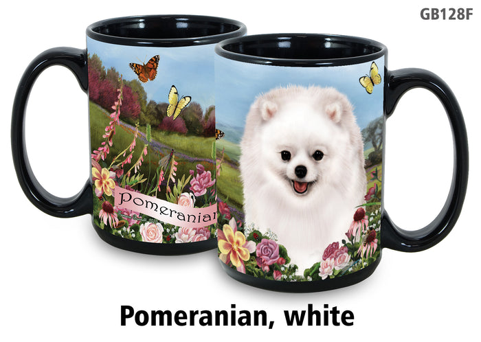 Pomeranian White - Garden Party Fun Mug 15 oz