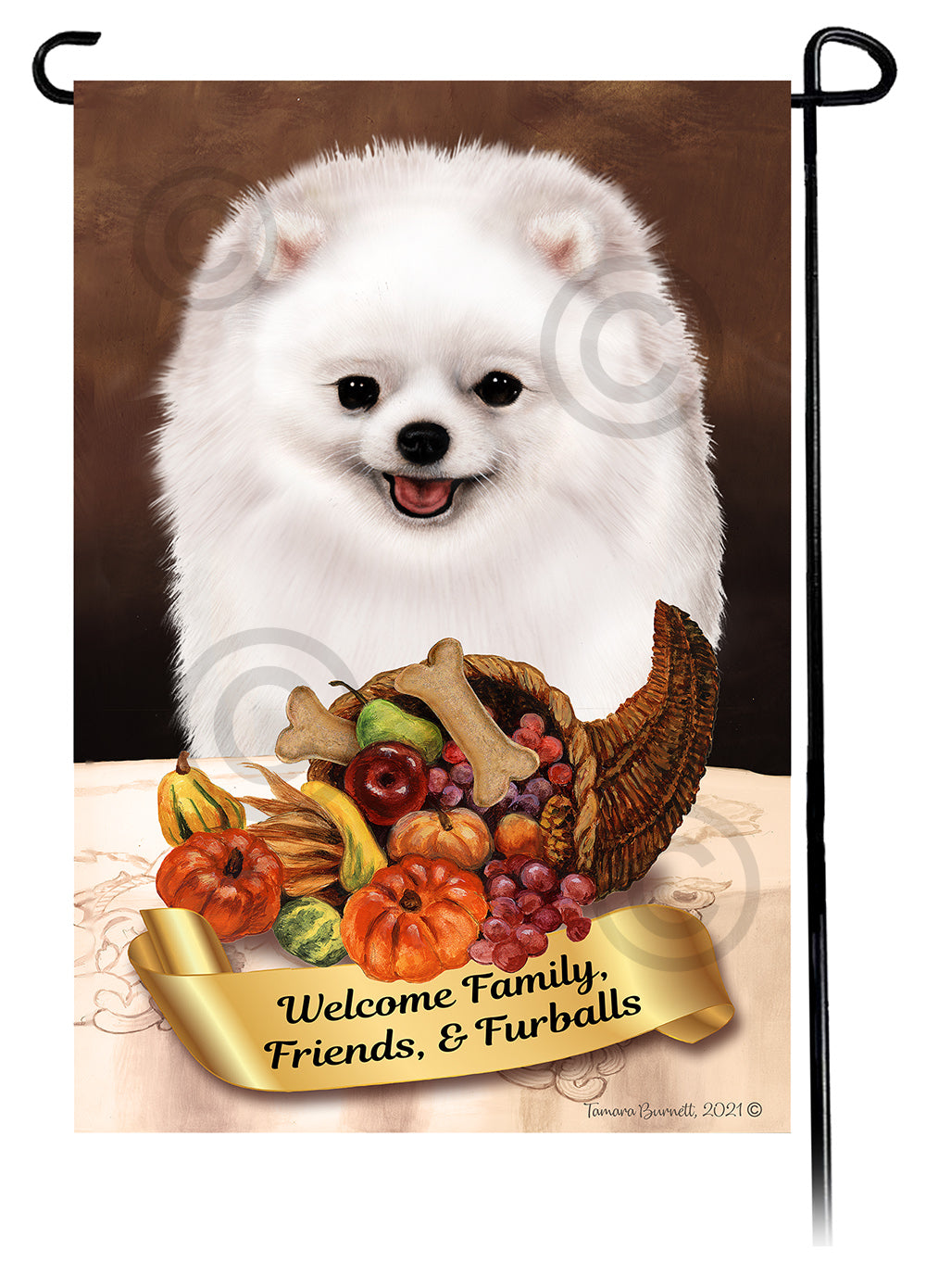 Pomeranian Thanksgiving - Garden Flag