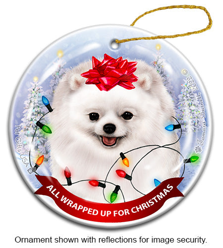 Pomeranian White Ornament