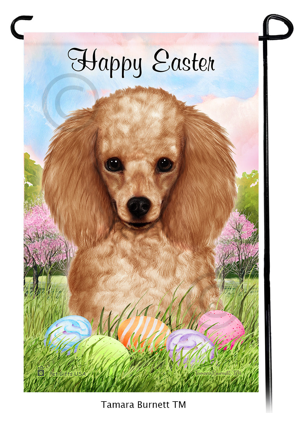 Poodle Happy Easter - Garden Flag
