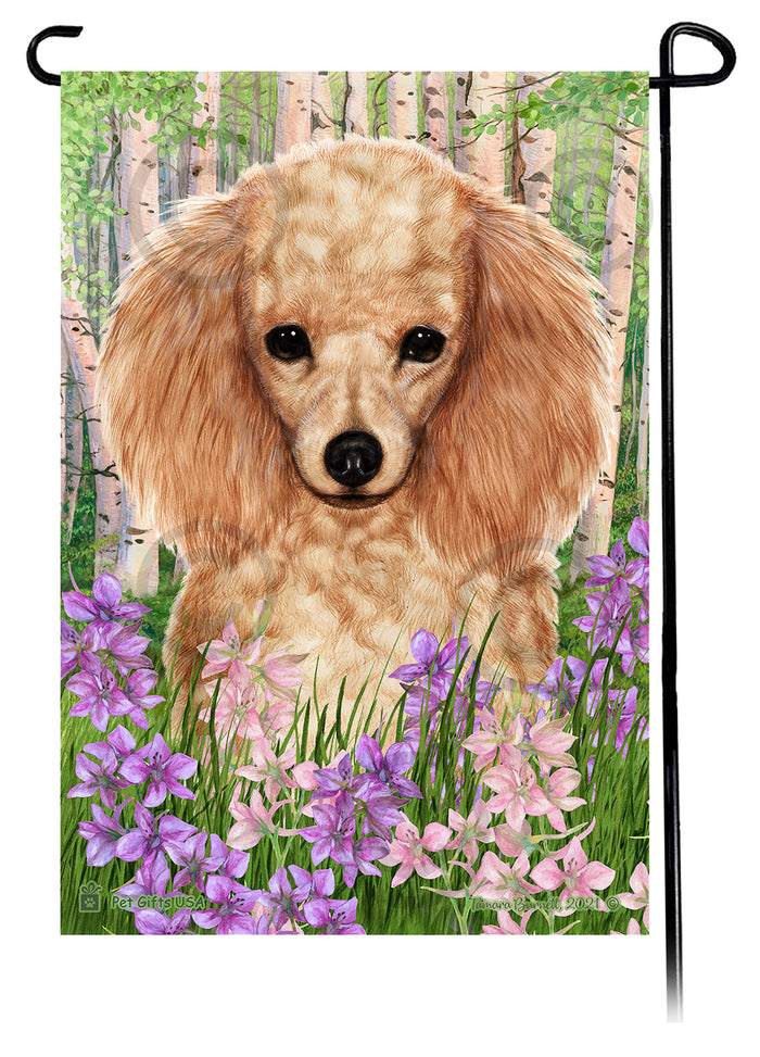 Poodle Spring Flowers Garden Flags