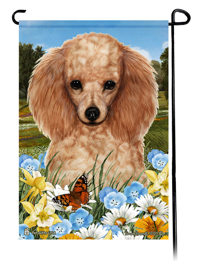 Poodle Summer Flowers Garden Flags