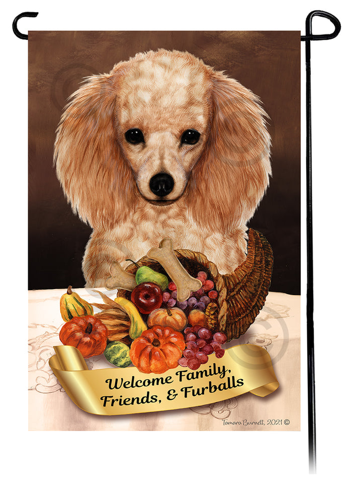 Poodle Thanksgiving Garden Flags