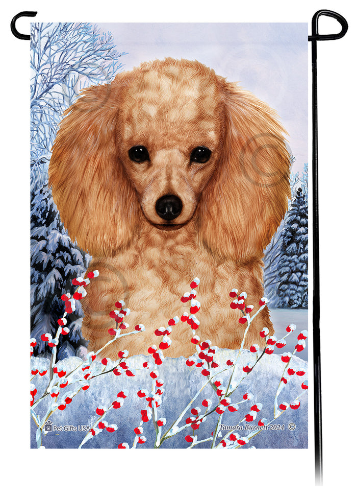 Poodle Winterberries Garden Flags