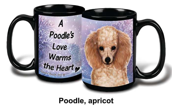 Poodle Apricot Winter Mug 15 oz