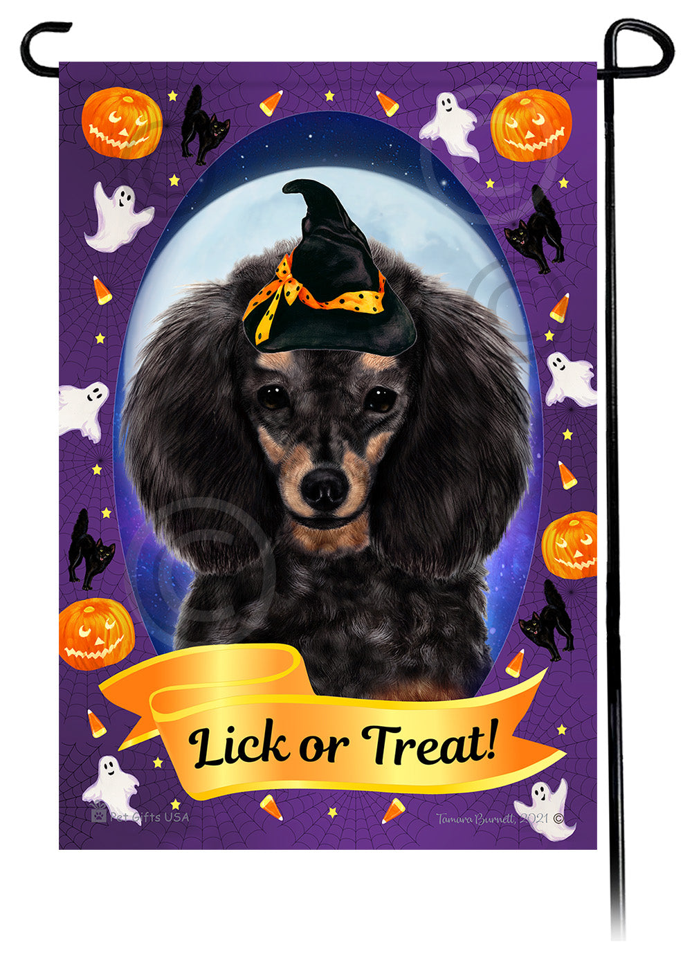 Poodle Halloween Howls - Garden Flag
