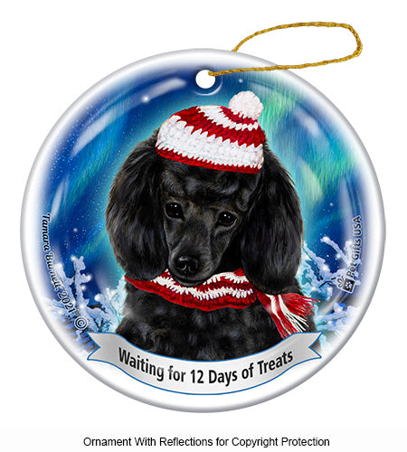 Poodle Black Ornament