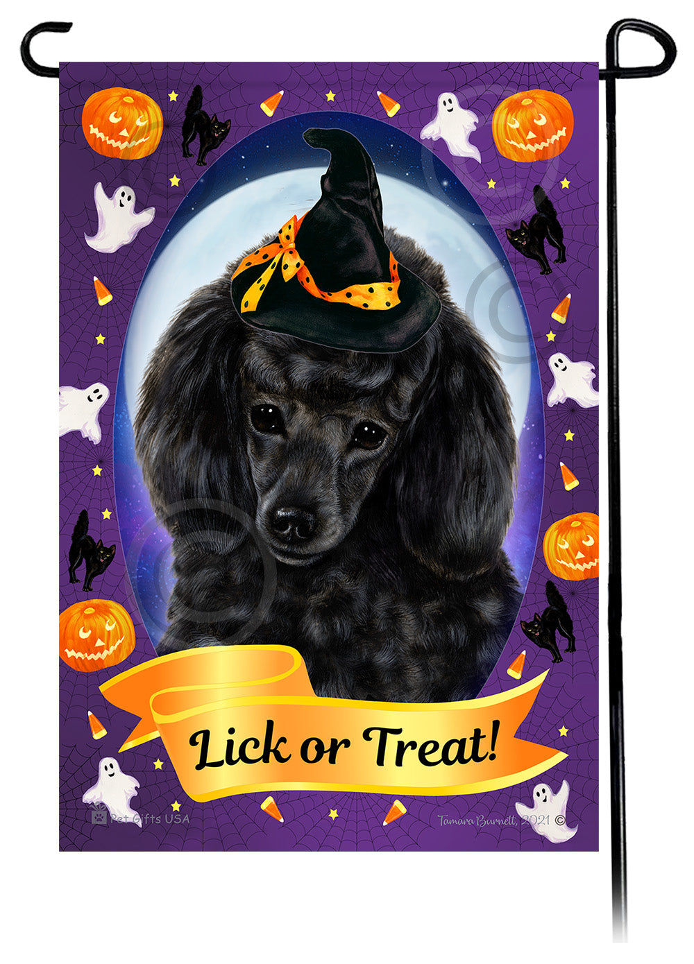 Poodle Halloween Howls - Garden Flag
