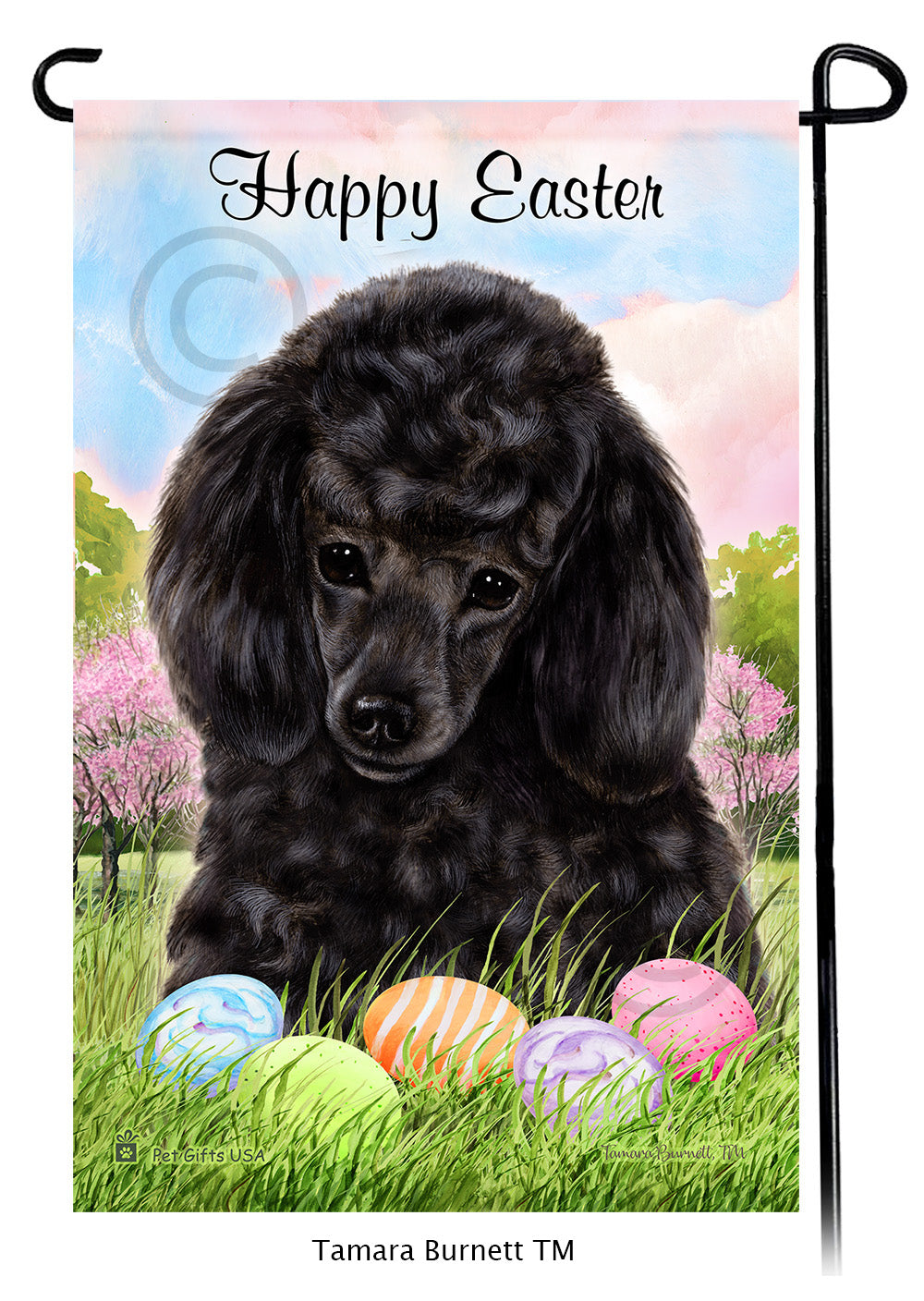 Poodle Happy Easter - Garden Flag