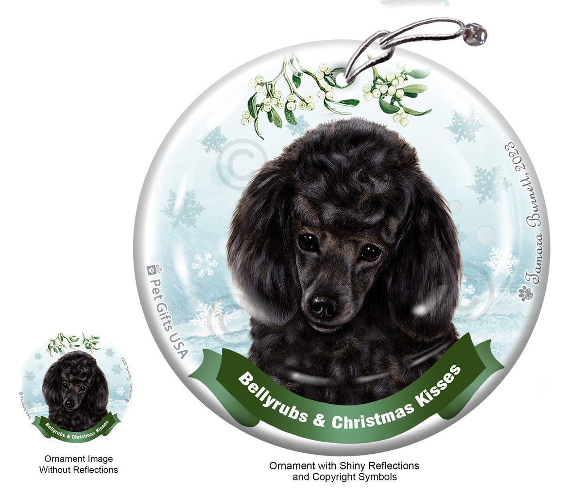 Poodle Black Ornament