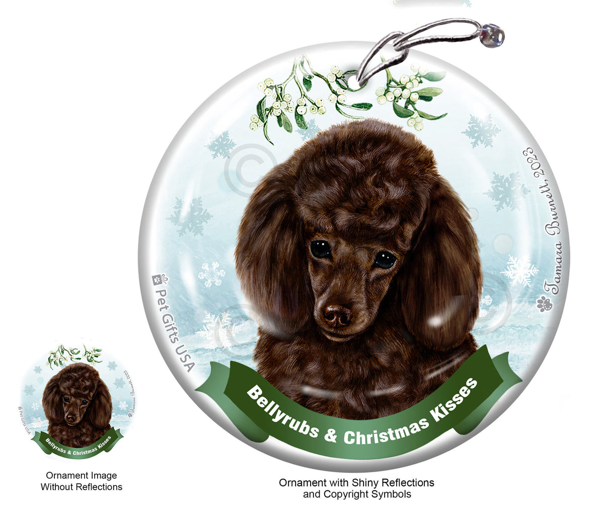 Poodle Chocolate Ornament