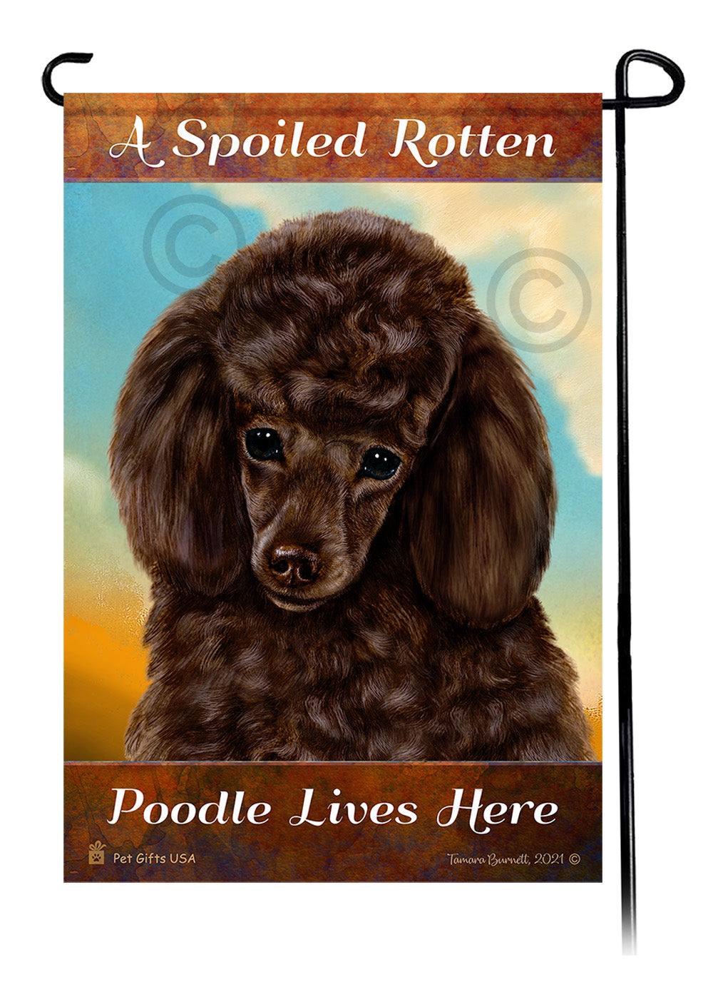 Poodle Spoiled Rotten - Garden Flag