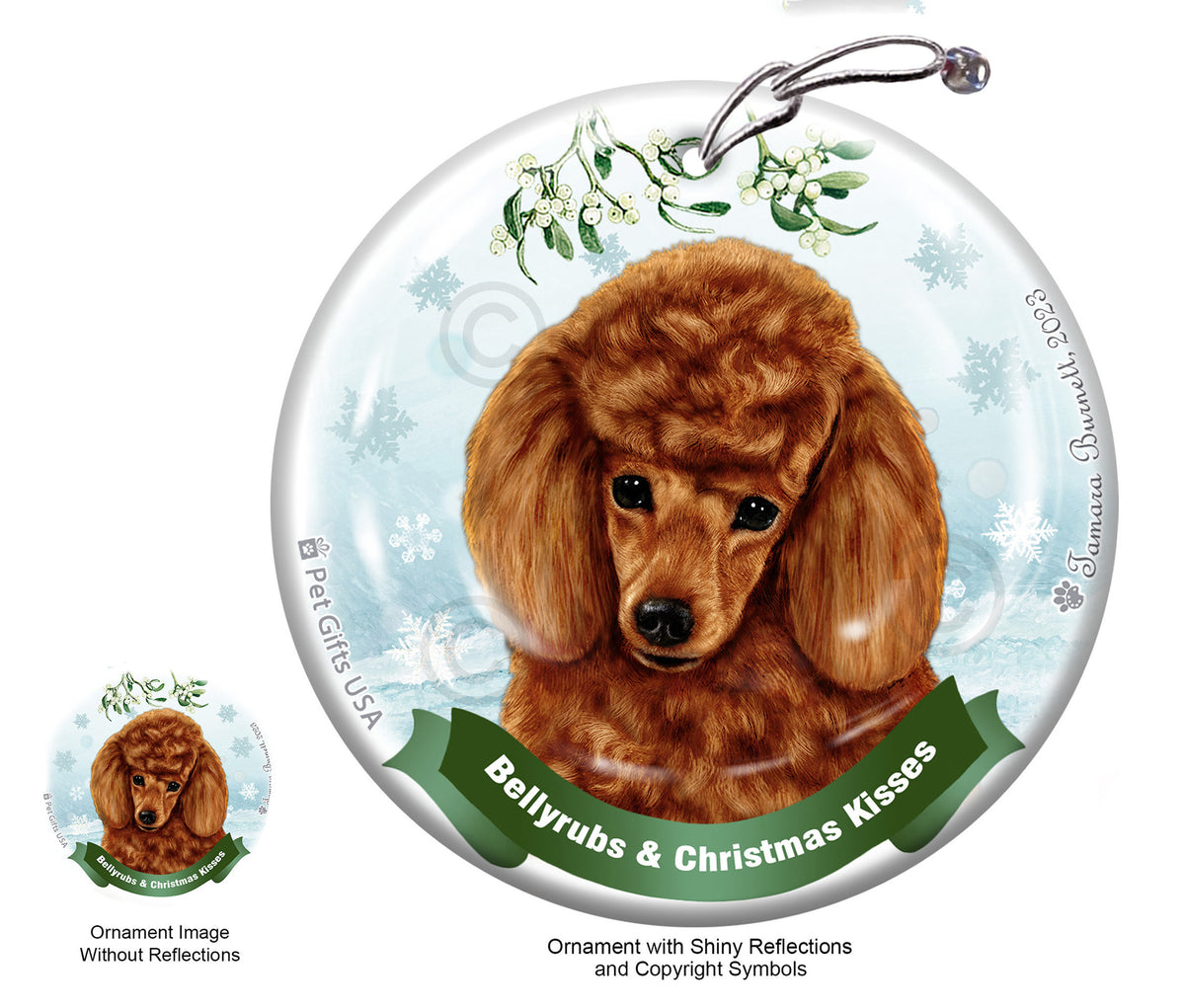 Poodle Red Ornament