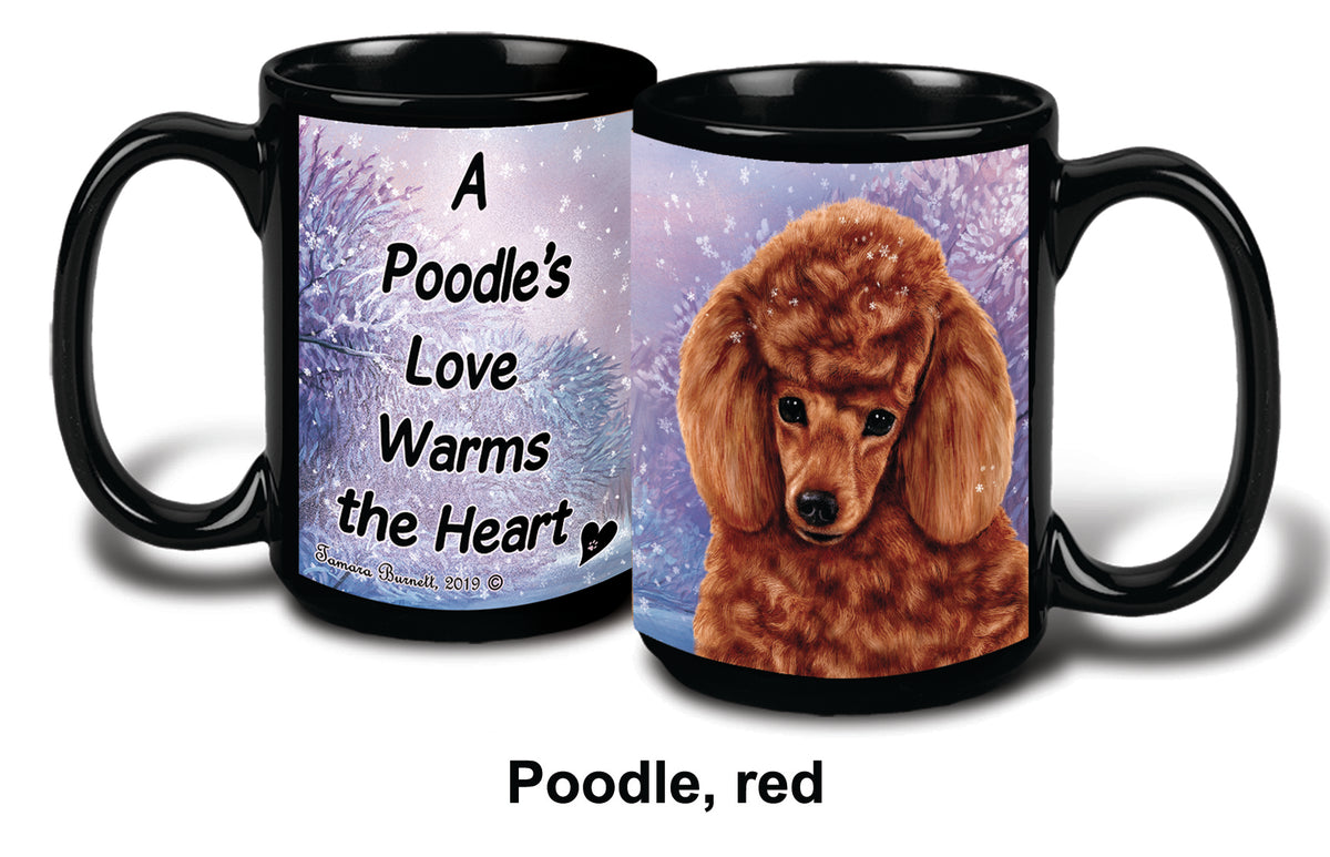 Poodle Red Winter Mug 15 oz