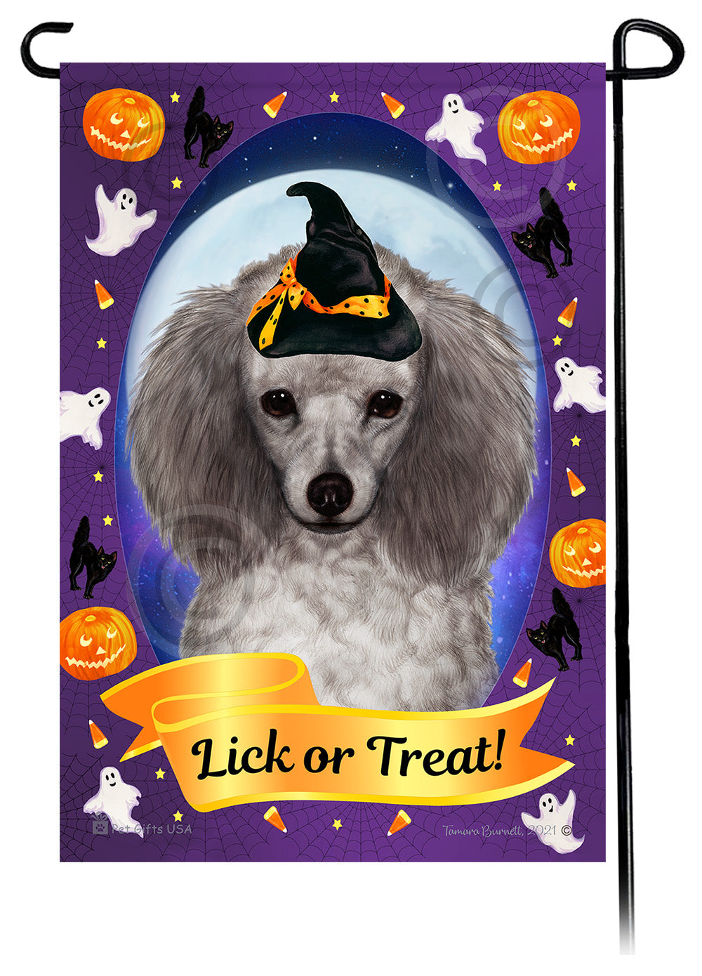 Poodle Halloween Howls - Garden Flag