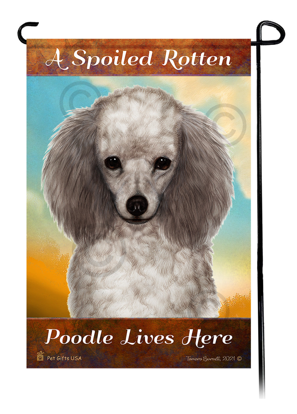 Poodle Spoiled Rotten - Garden Flag