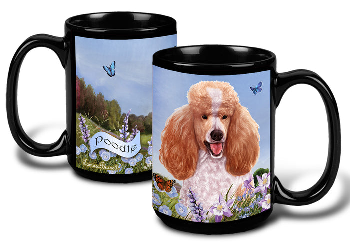 Poodle Standard Apricot and White - Garden Party Fun Mug 15 oz