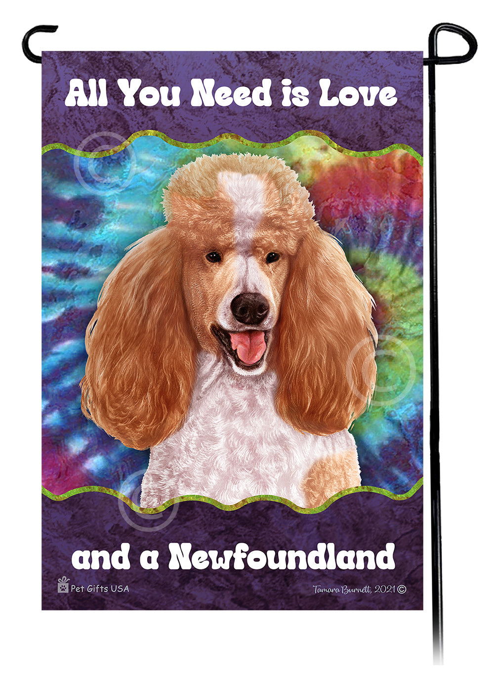 Poodle All You Need Is Love Garden Flag