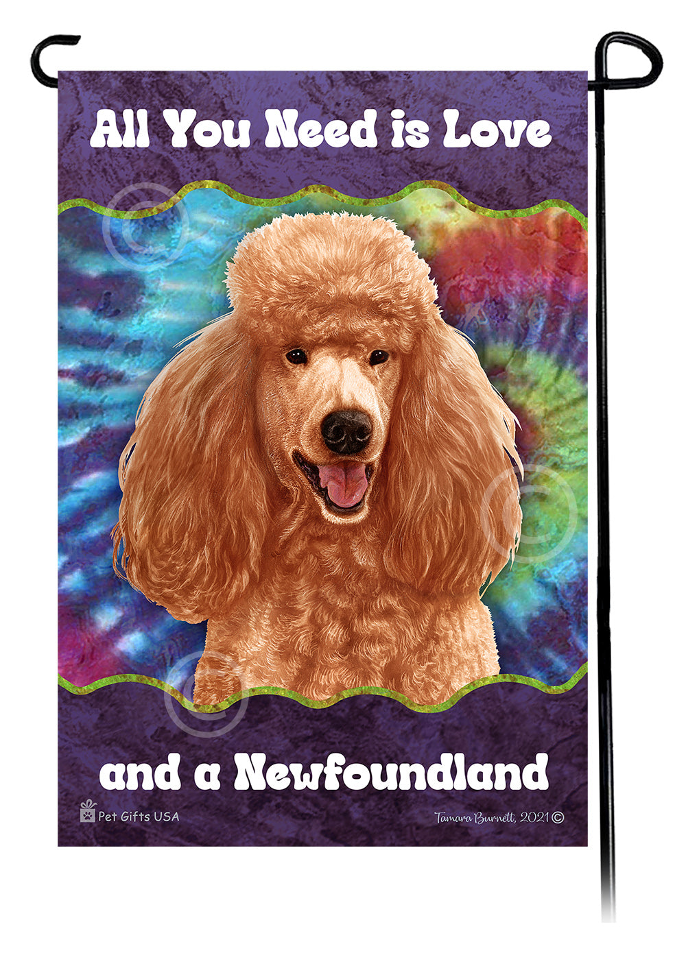 Poodle All You Need Is Love Garden Flag
