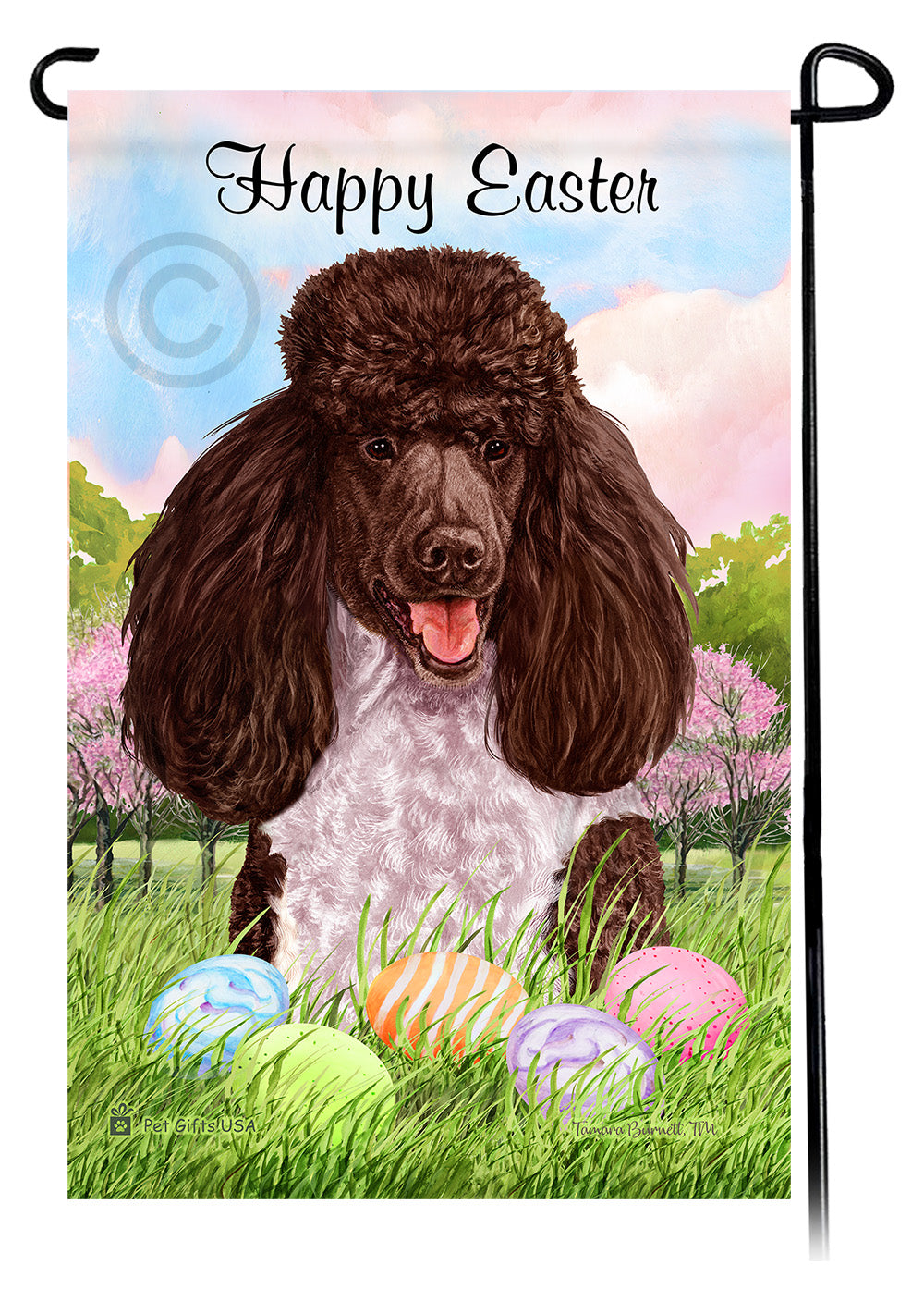 Poodle Happy Easter - Garden Flag