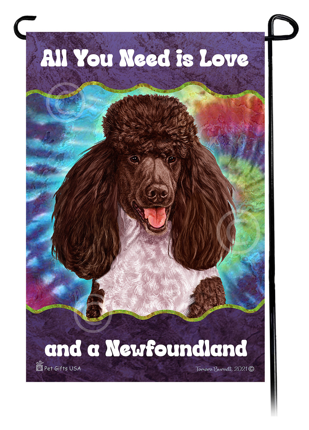 Poodle All You Need Is Love Garden Flag