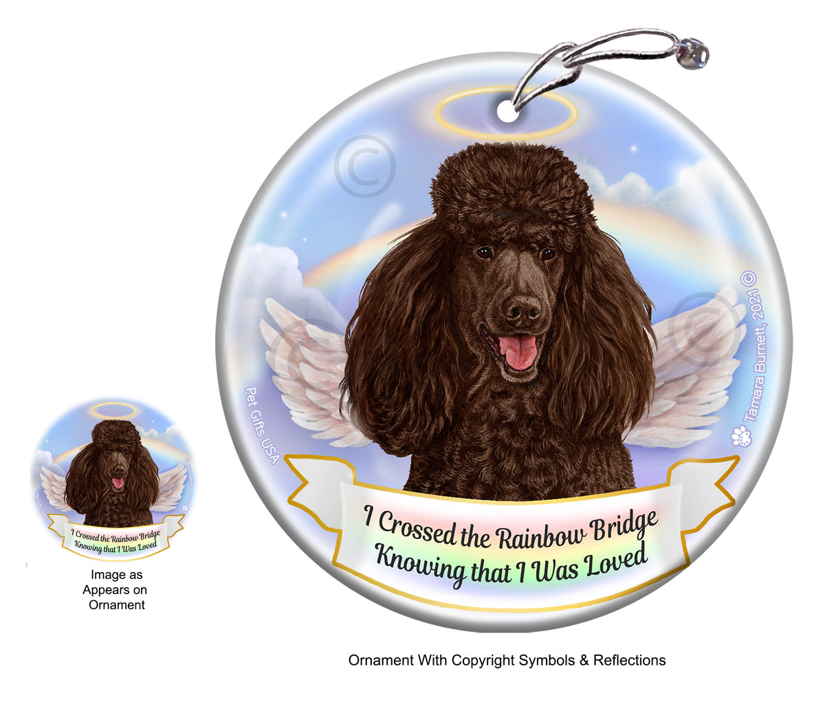 Poodle Standard Chocolate Ornament