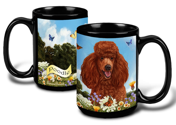 Poodle Standard Red - Garden Party Fun Mug 15 oz
