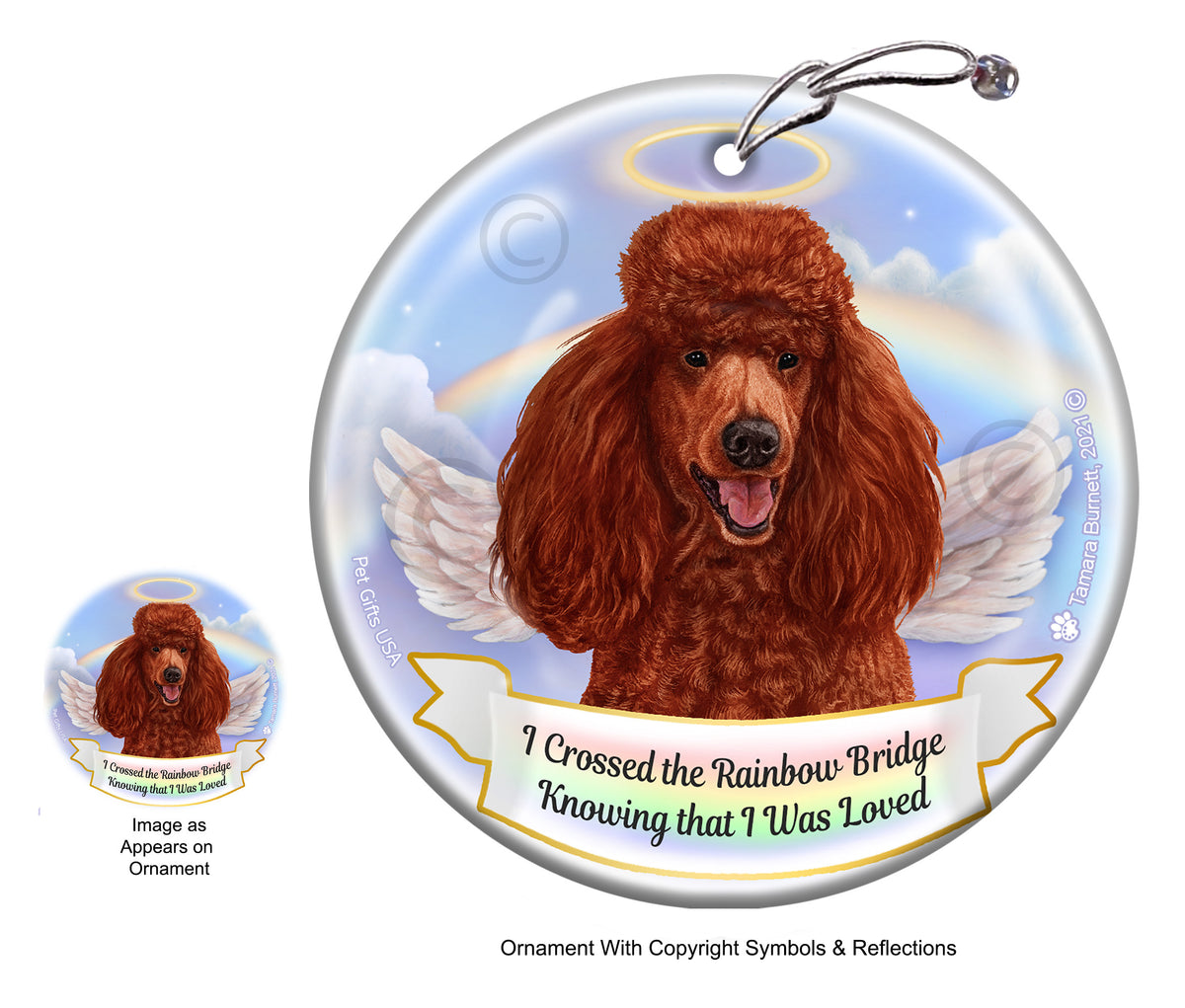 Poodle Standard Red Ornament