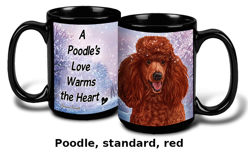Poodle Standard Red Winter Mug 15 oz