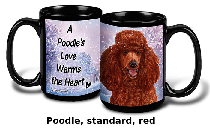Poodle Standard Red Winter Mug 15 oz