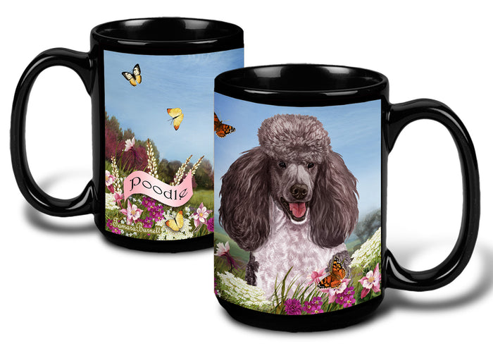 Poodle Standard Silver and White - Garden Party Fun Mug 15 oz