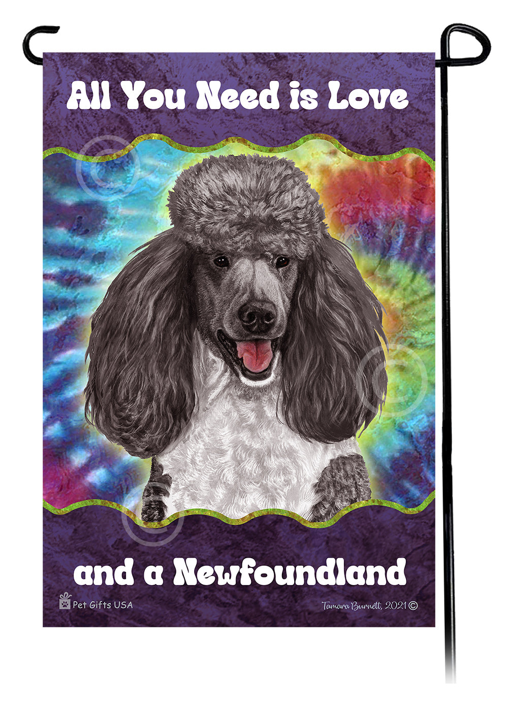 Poodle All You Need Is Love Garden Flag