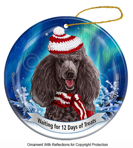 Poodle Standard Silver Ornament