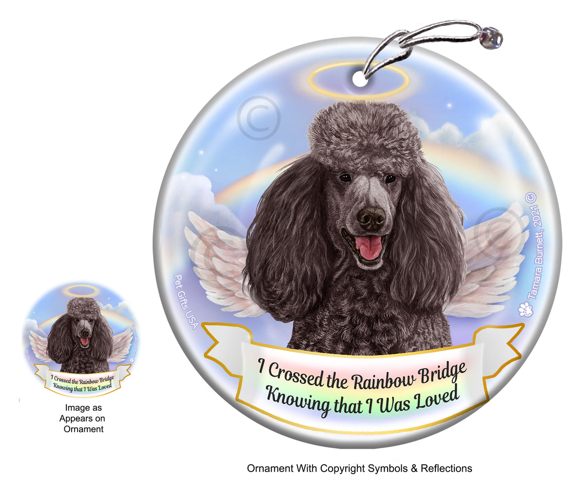 Poodle Standard Silver Ornament