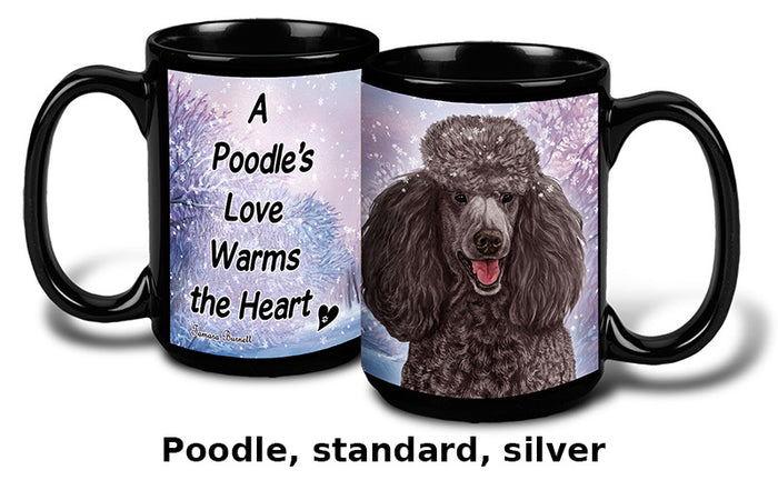 Poodle Standard Silver Winter Mug 15 oz