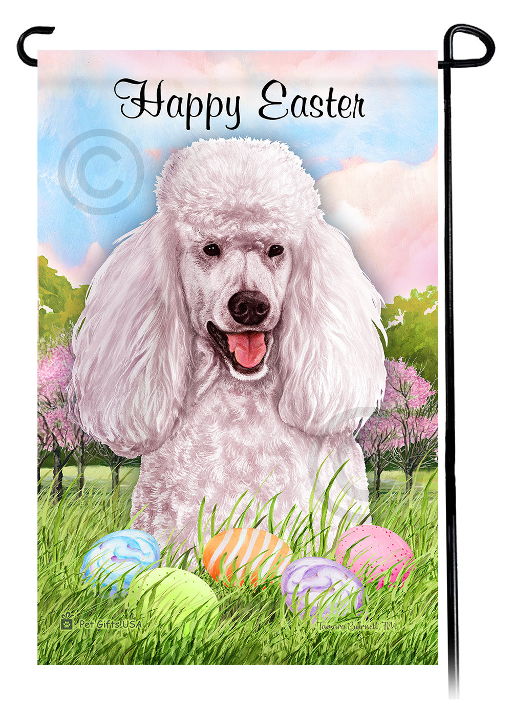 Poodle Happy Easter - Garden Flag