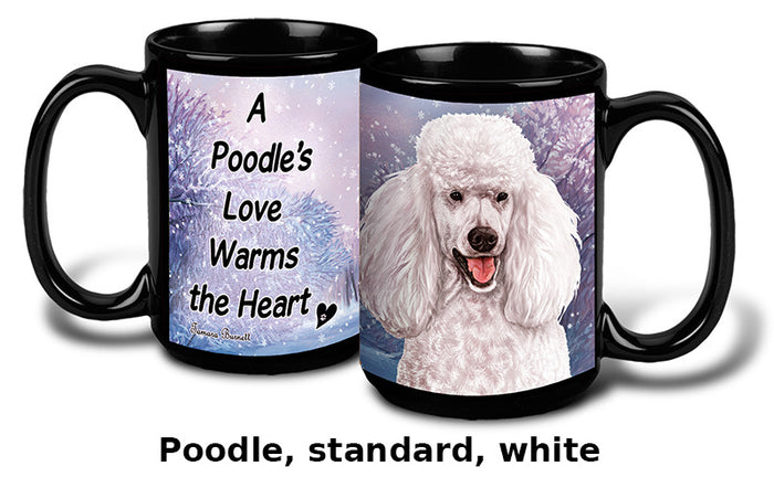 Poodle Standard White Winter Mug 15 oz