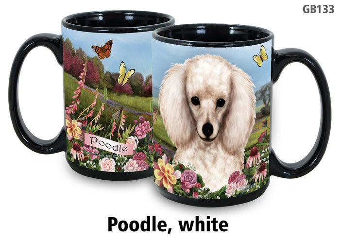Poodle White - Garden Party Fun Mug 15 oz