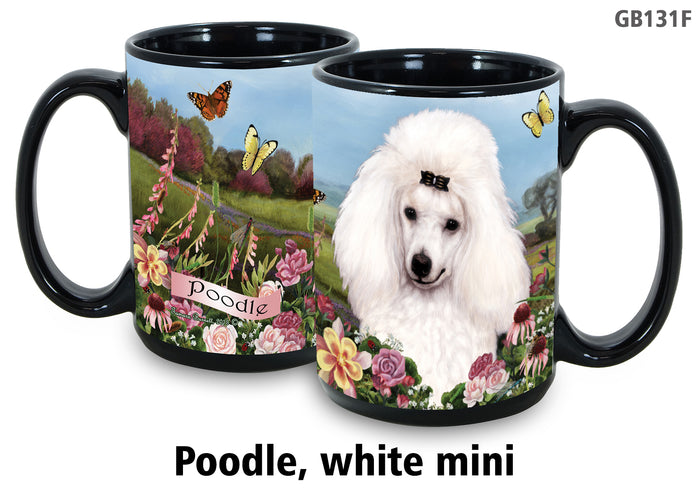 Poodle White Mini - Garden Party Fun Mug 15 oz