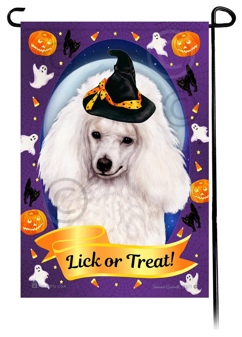 Poodle Halloween Howls - Garden Flag