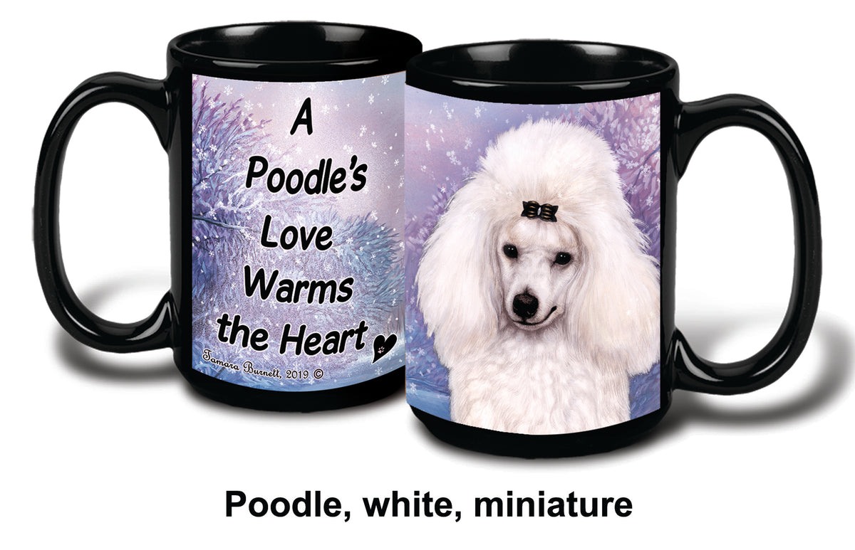 Poodle Mini White Winter Mug 15 oz