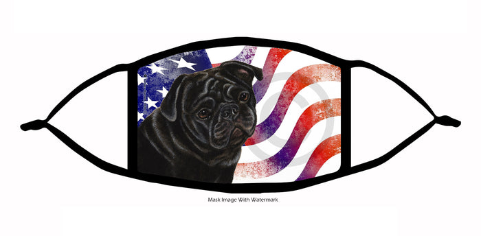 Pug (Black) Face Mask