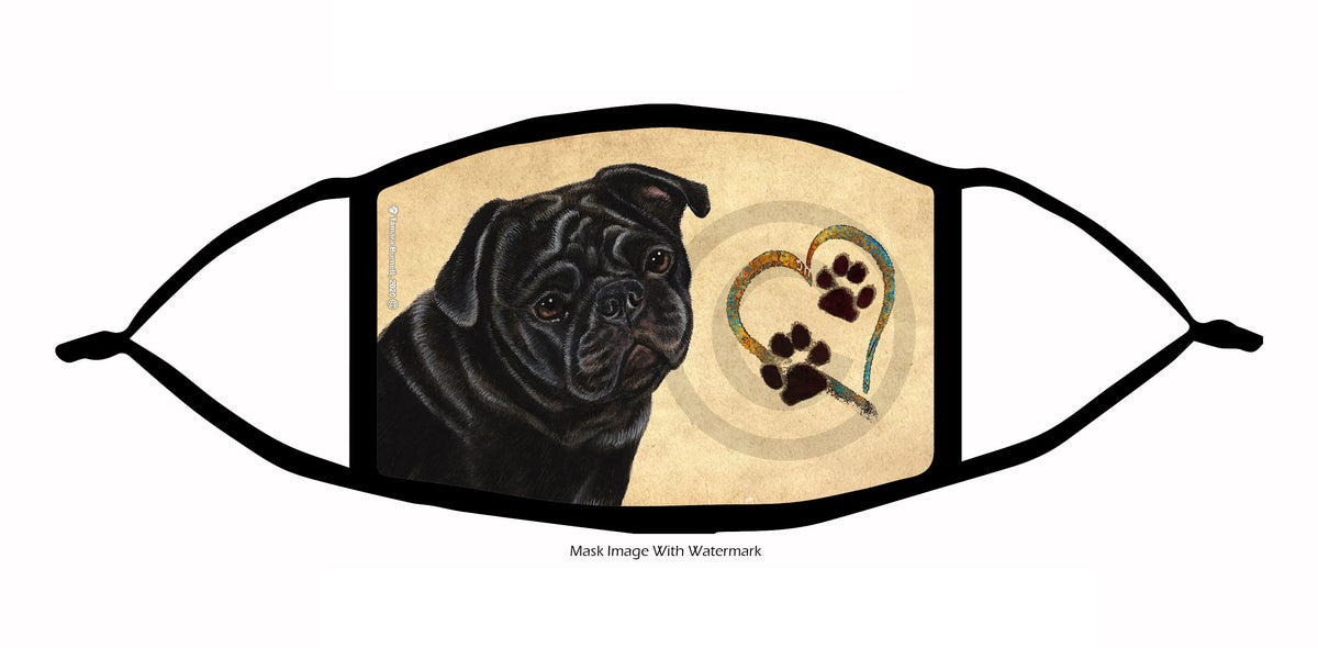 Pug (Black) Face Mask